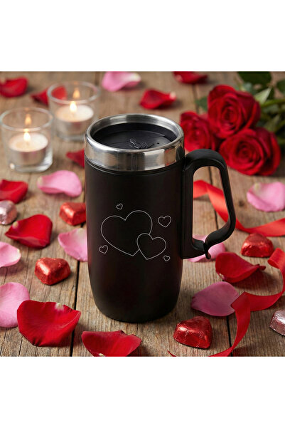 nesnelgift Special for Valentine's Day - Heart-Shaped Handle Cup Thermos 280 ml