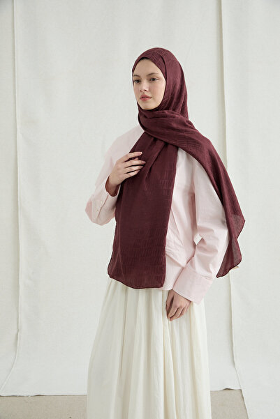 cs camellia scarf Șal italian jacquard cu model Match - Cireș