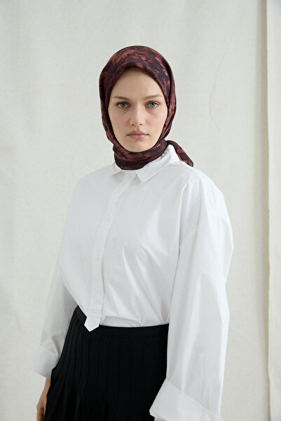 cs camellia scarf Κασκόλ Lisa από βαμβάκι και βισκόζη - Κερασί