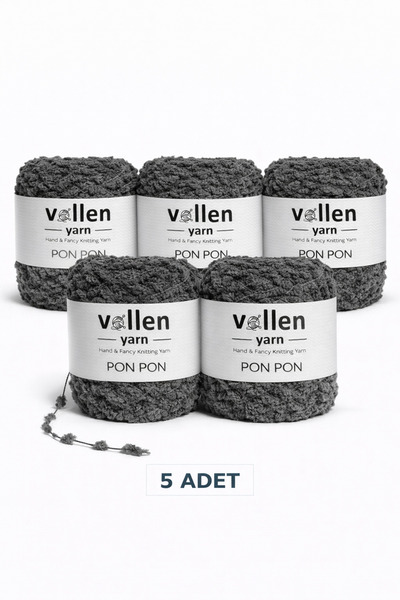 vollen yarn VollenYarn 5ADET Kadife Ponpon İpi 100 Gr 140 Mt | El Örgü Ponpon...