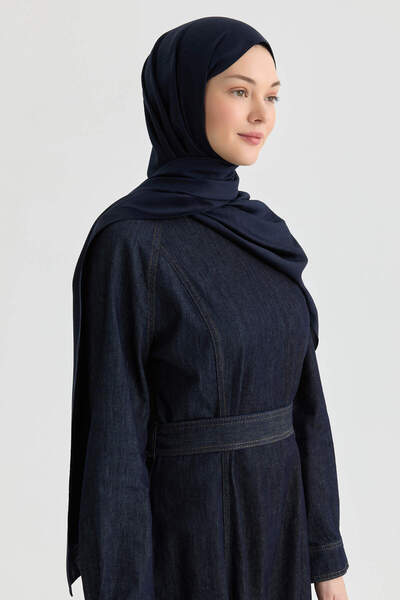 Tuğba Vega Jakar Natural Şal - Lacivert