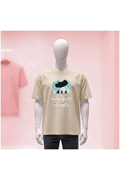 Vordevia Stranger Things Printed Crew Neck Wide Fit Unisex Tshirt