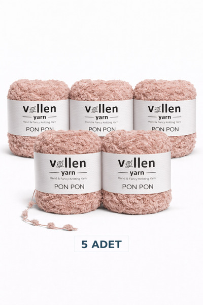 vollen yarn VollenYarn 5ADET Kadife Ponpon İpi 100 Gr 140 Mt | El Örgü Ponpon...