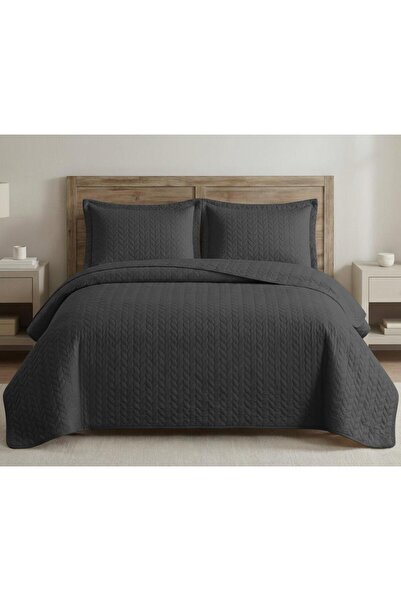 ALTINPAMUK Süet Başak Double Bedspread 260X240 Anthracite