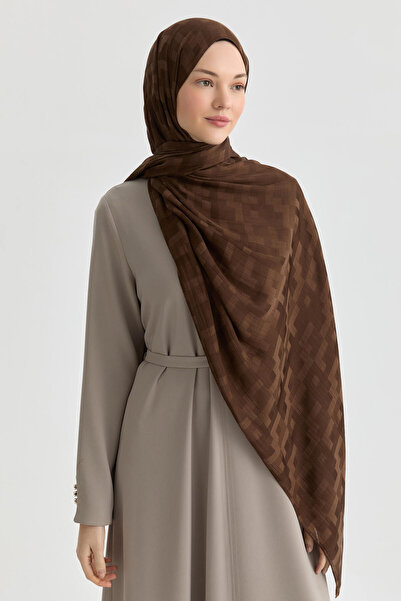 Tuğba Serra Jakar Natural Şal - Kahve