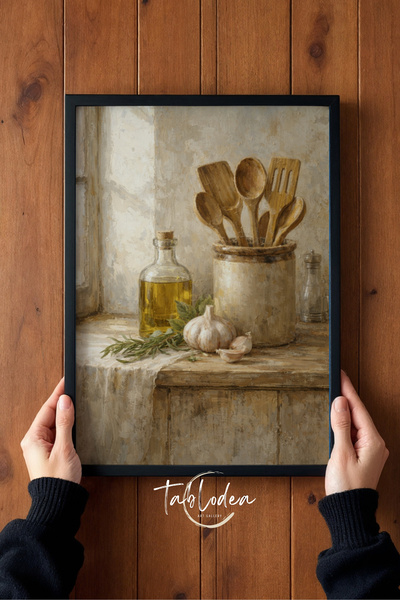 tablodea Pictură murală vintage rustică pentru bucătărie TD, cu tematică cu u...