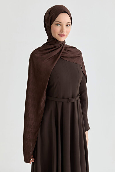 Tuğba Erna Jakar Natural Şal - Kahve