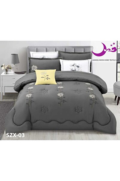 Moon Luxury Summer Double Quilt, Puffy, Embroidered, 7-Piece Set - Double Quilt