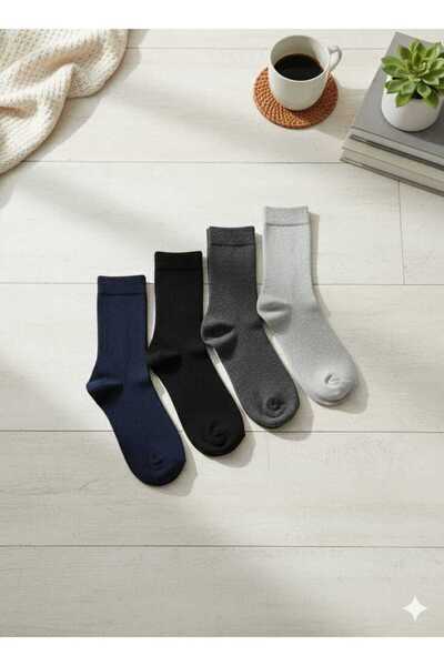 Calvena Unisex 4-Pack Socet Seamless Socks Diabetic Socks