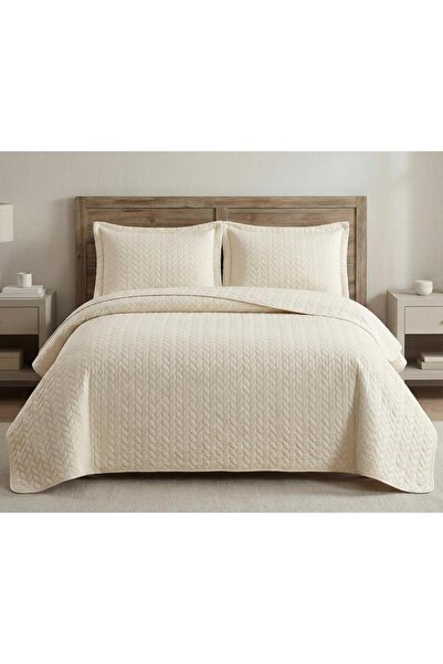ALTINPAMUK Süet Başak Double Bedspread 260X240 Cream