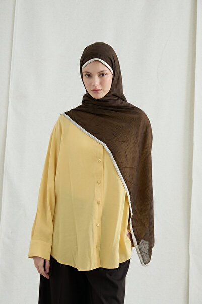 cs camellia scarf Σάλι Μουσελίνας Ντάμα - Καφέ