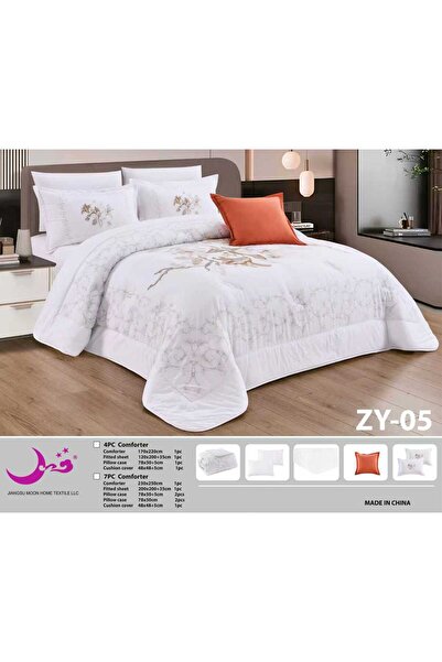 Moon Luxury Summer Double Quilt, Puffy, Embroidered, 7-Piece Set - Double Quilt