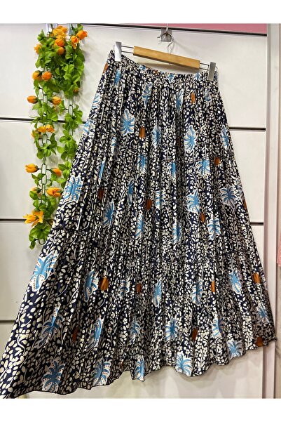 edu collection Patterned Layered Chiffon Skirt with Lining