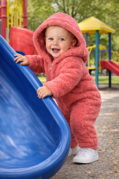 Chicsy Baby Winter Sweet Winter Sweet Baby Girl Plush Jumpsuit Hooded Zipper ...