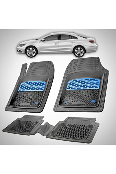 TEAMCAR Стелки за под, съвместими с Volkswagen CC 2001-2016, сини