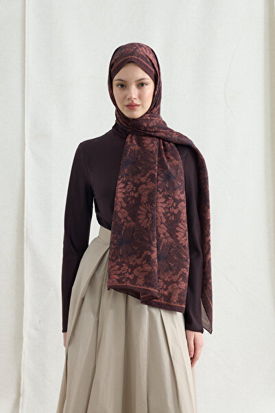 cs camellia scarf Mona Cotton Viscose Shawl - Plum Rot