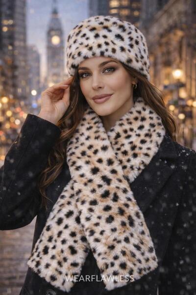 Wearflawless Set TREND din 2 piese: căciulă și eșarfă, căciulă și eșarfă de p...