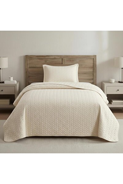 ALTINPAMUK Süet Başak Single Bedspread 180X240 Cream
