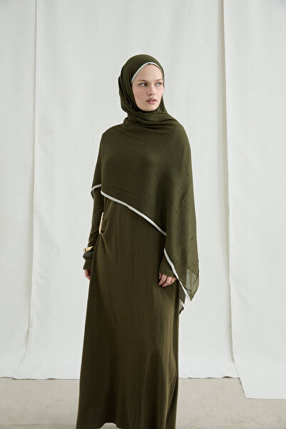 cs camellia scarf Șal din muselină - Verde