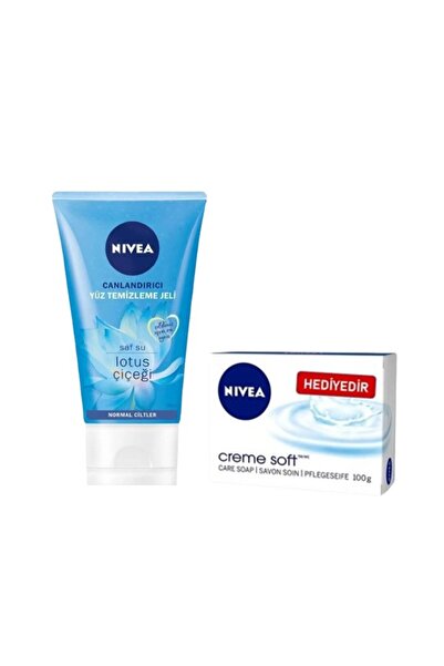NIVEA Canlandırıcı Yüz Temizleme Jeli 150ml Lotus Çiçeği Creme Soft Care Sabu...