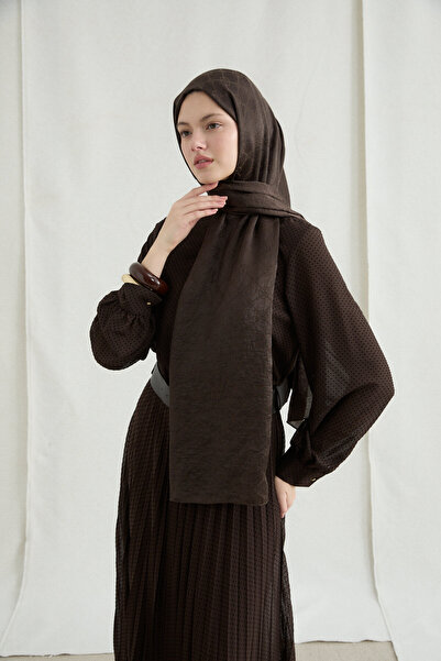 cs camellia scarf Ιταλικό σάλι ζακάρ με μονόγραμμα - Πικρό καφέ