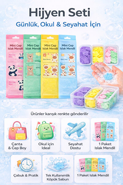 homvira 🧼🧻 Hijyen Seti – Günlük, Okul & Seyahat İçin Mini Cep Islak Mendil ...