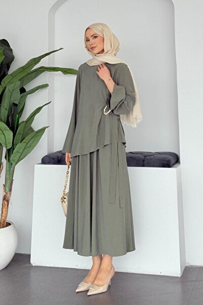 Şulemoda Giyim Rose Buckle Suit Khaki