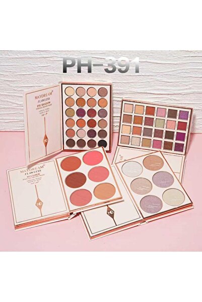 MAYDREAM طقم اظلال ماي دريم مع اضاءة مع احمر خدود 4 طبقات