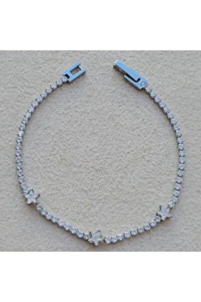 Haziran Accessory Waterway Star Stone Steel Women's Silver Bracelet