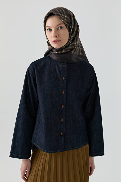 Tuğba Tansel Twill İpek Eşarp - Kahve