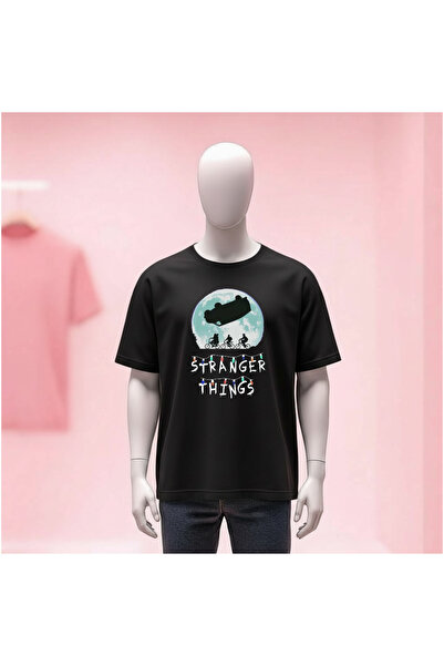 Vordevia Stranger Things Printed Crew Neck Wide Fit Unisex Tshirt