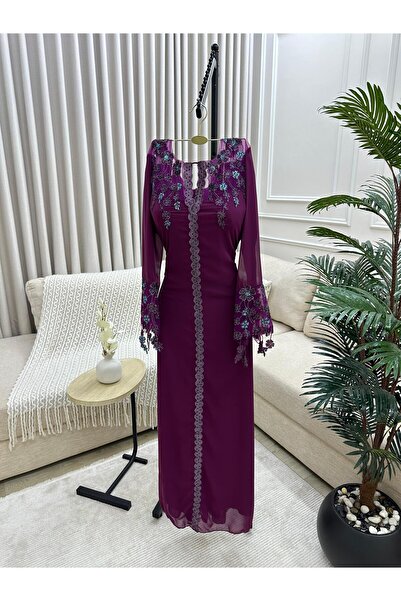 Azyaa Al-Amira قفطان شيفون عصري بتطريز يدوي فاخر - متوفر بـ 3 ألوان ملكية