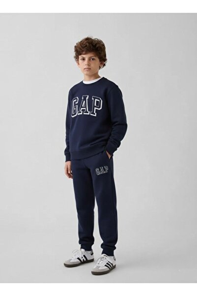NOBLEKIDS Navy Blue Double Pocket Kids' Set – Sweatshirt & Jogger Bottoms, Ag...