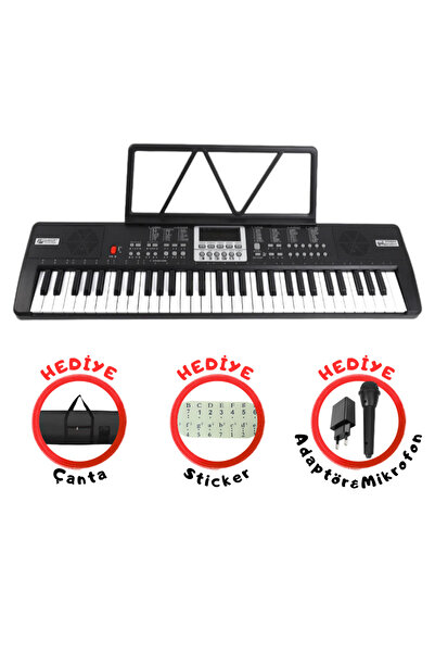 MultiZone Dijital Piyano 61 Tuşlu Org Taşınabilir Demolu (Hediye Mikrofon Çan...