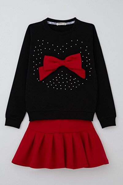 Breeze Set fustă pentru fete cu accesorii fundă brodate cu pietre, 6-12 ani, ...