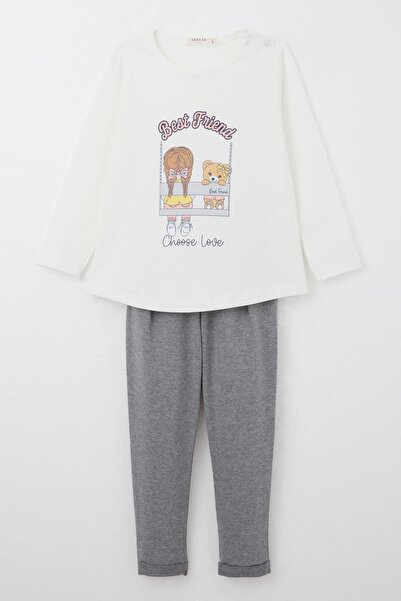 Breeze Baby Girl Tights Set Friend Themed Tights with Bow 9 Months-3 Years, Ecru