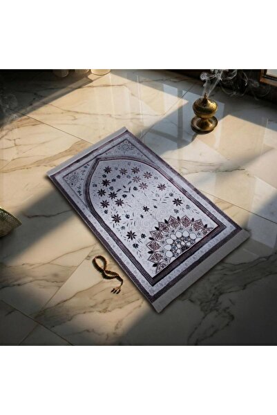 Melen Turkish prayer rug - prostration - maroon - cream