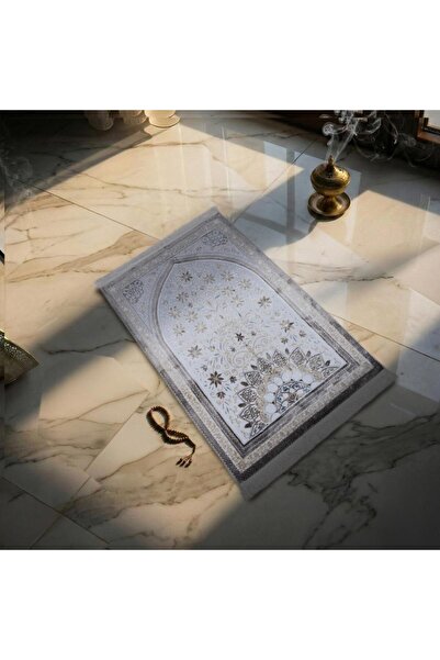 Melen Turkish prayer rug - prostration - brown - cream