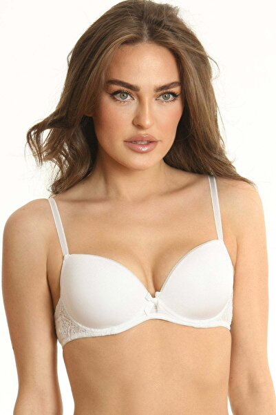 Piera Microfiber and lace push-up bra OLGA R1445 white
