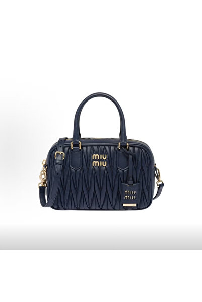 MIUHOME Miu arcadie matelass é soft leather handbag with adjustable slanted s...