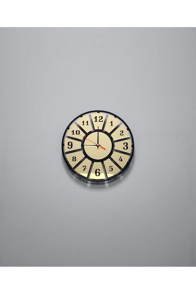 Zoe3 Style ساعة حائط زخرفية من البليكسي باللونين الأسود والذهبي بتصميم بسيط -...