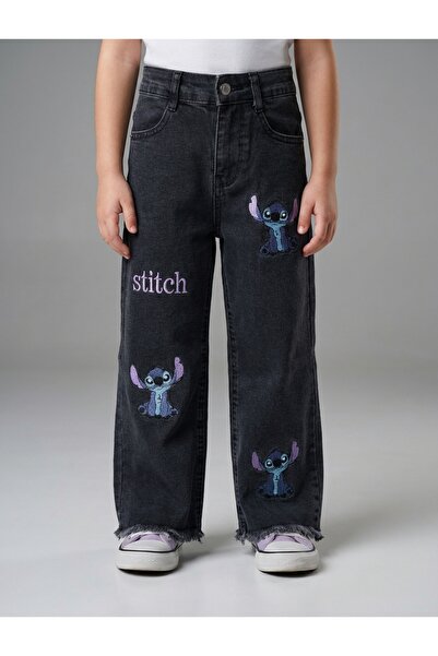 NAWİ Κοριτσίστικο τζιν παντελόνι Lycra με κέντημα casual στιτς