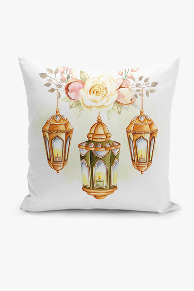 Filamente Ramadan Patterned Double Sided Digital Printed Throw Pillow Cover -...