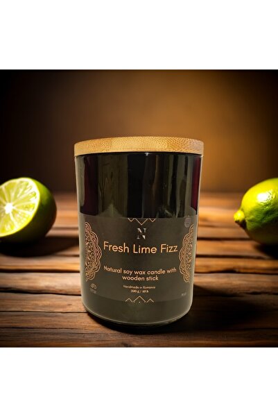 Nixy Lumânare artizanală din ceară de soia, Fresh Lime Fizz 200 G
