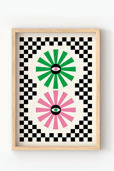 MIOVI WORKS Geometrijski cvetni uzorak | Uramljeni moderni minimalistički pos...