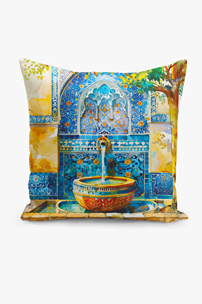 Filamente Ramadan Patterned Double Sided Digital Printed Throw Pillow Cover -...