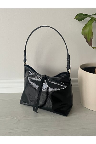 na nura collection Black Women's Patent Leather Hand and Shoulder Bag