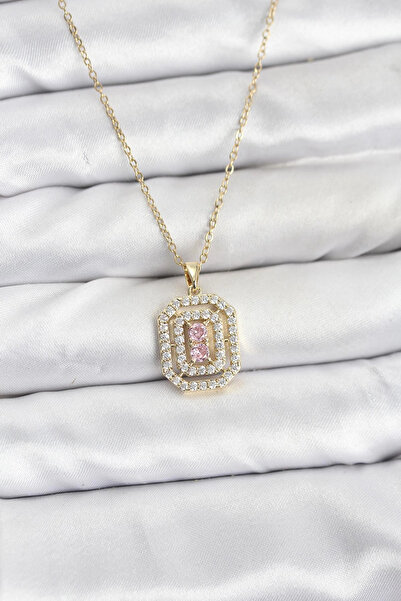 shopwave سلسلة فولاذية 316L ذهبية اللون موديل زركون ستون للنساء