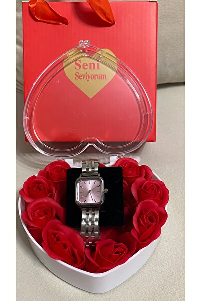 T-GOER مجموعة هدايا ساعة مع صندوق على شكل قلب ووردة خاصة بالعشاق