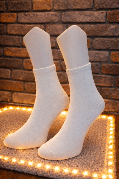 AKIN LİFE 6'lı Beyaz Unisex kolej çorap